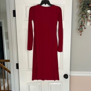 Elegant Red Long Sleeve Dress
